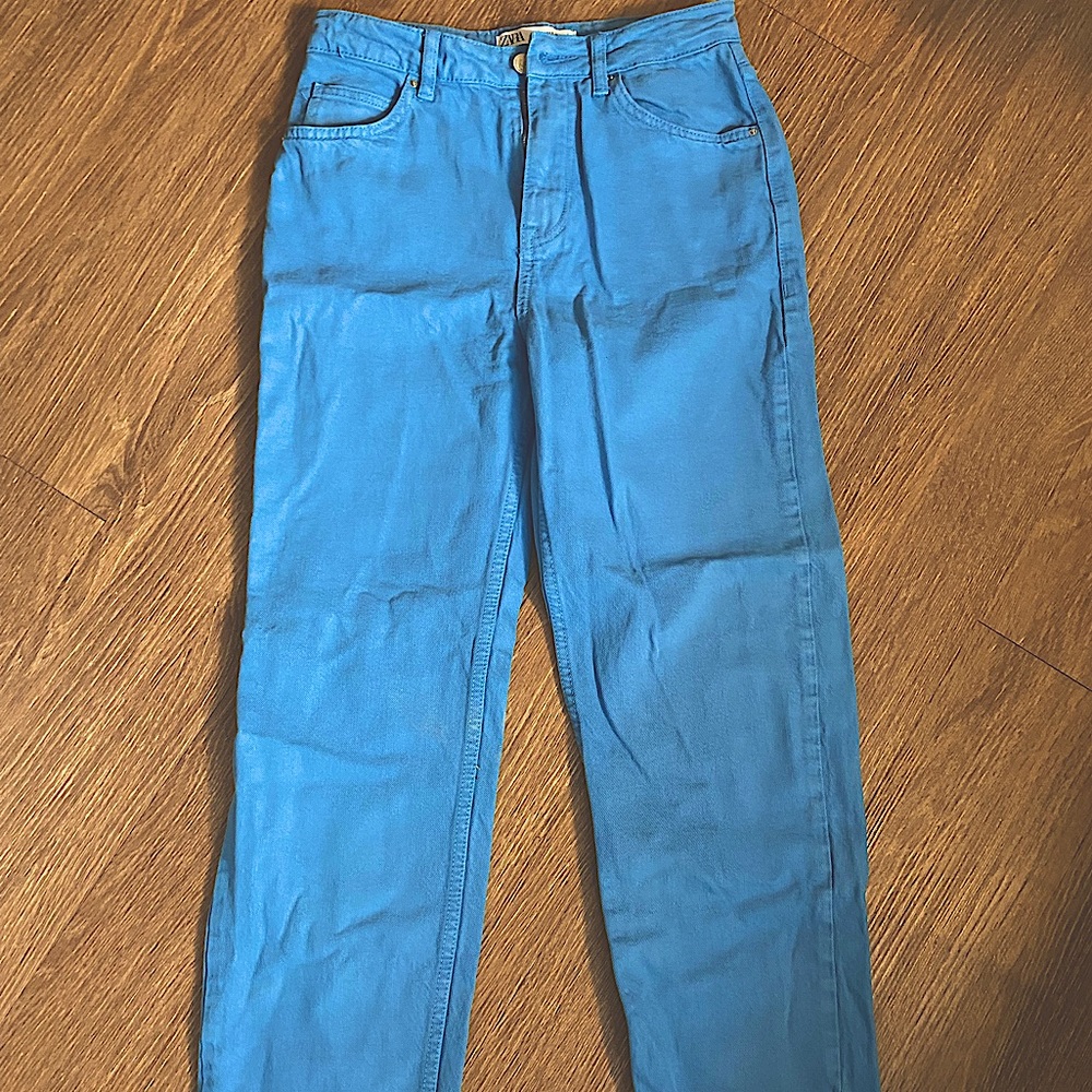 Vibrant blue jeans